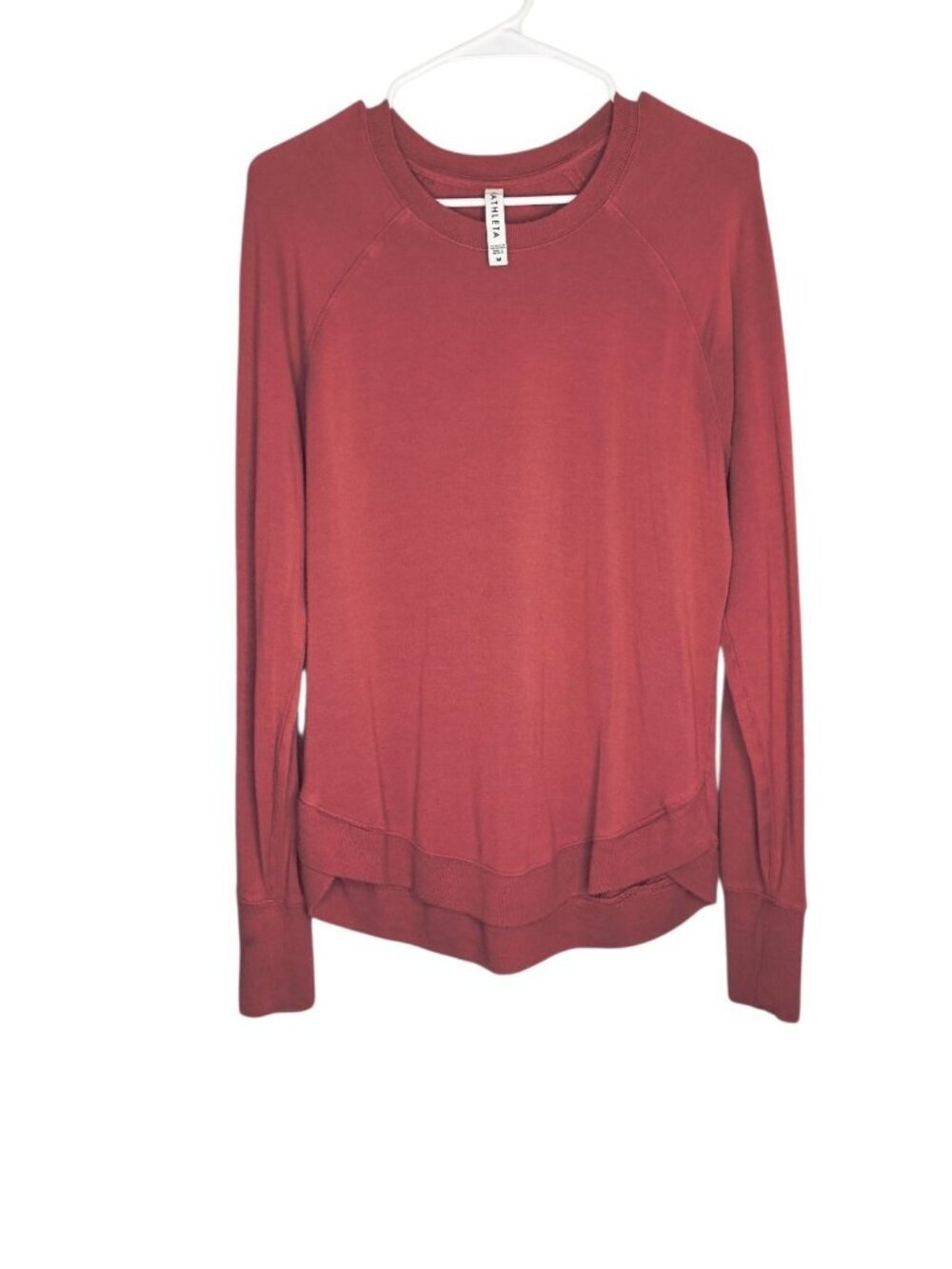 Athleta Mindset Sweatshirt burnt red Sweater Women Size Medium Athletic Outdoor